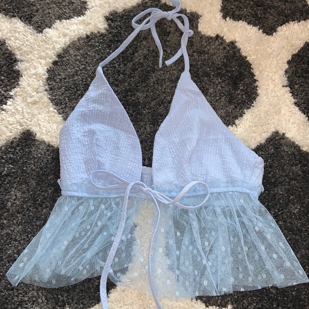 size small baby blue crop top